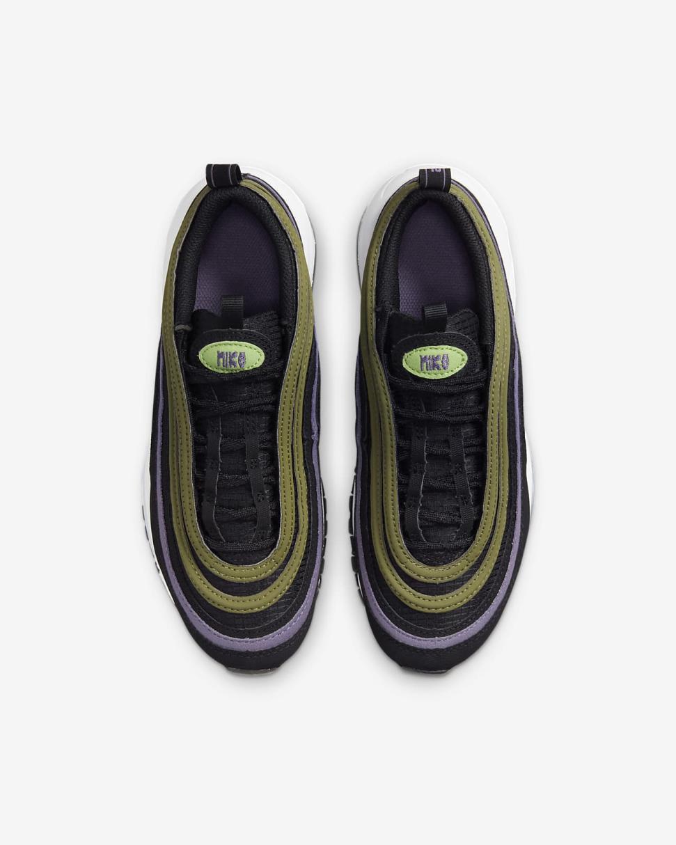 Nike Air Max 97 Black/Canyon Purple/Vivid Green/Elemental Pink | Kids Nike Air Max
