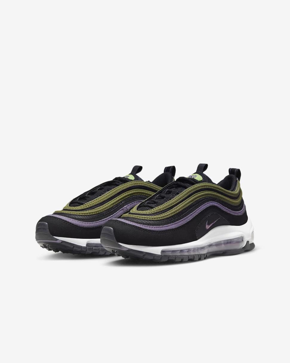 Nike Air Max 97 Black/Canyon Purple/Vivid Green/Elemental Pink | Kids Nike Air Max