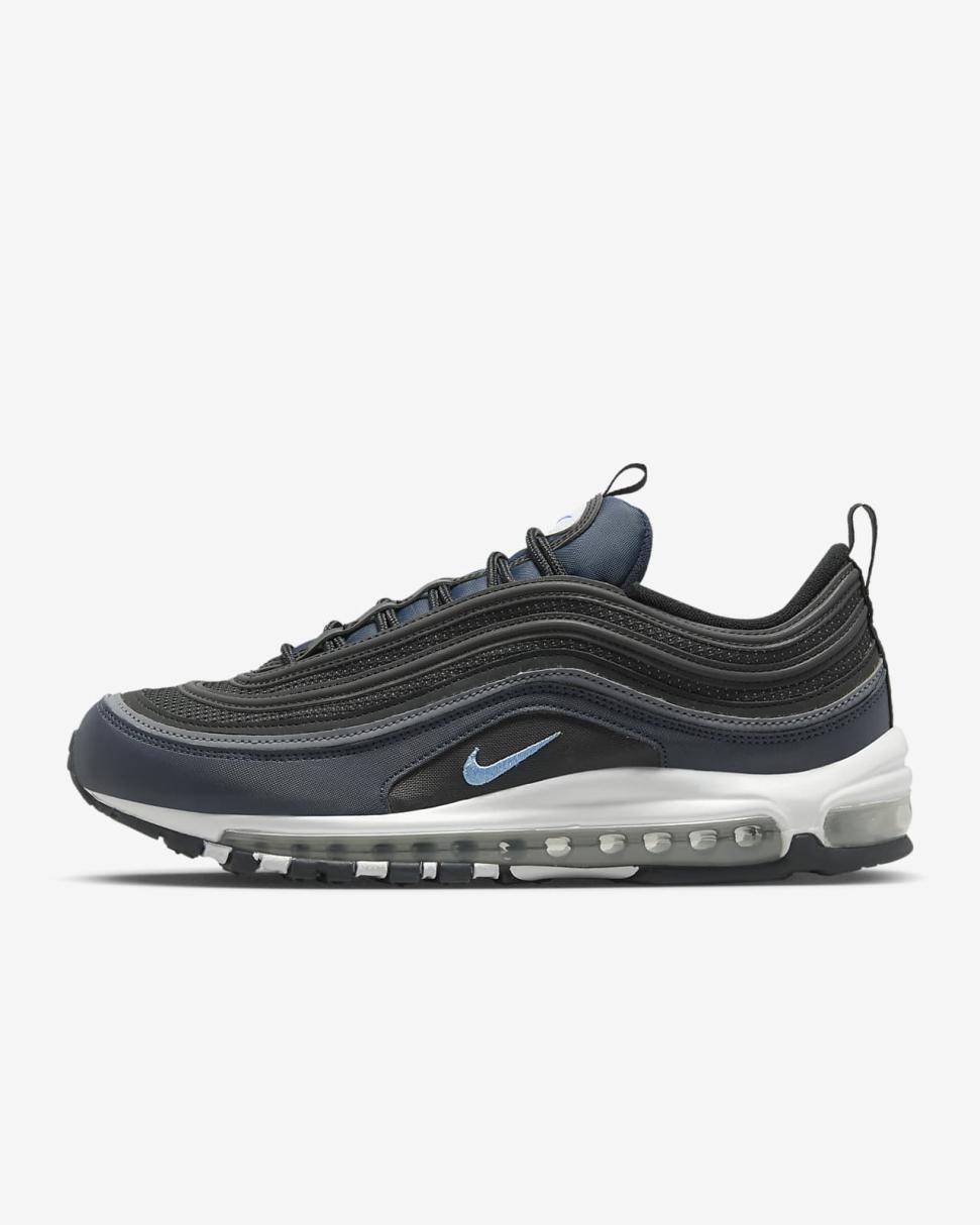 Nike Air Max 97 Black/Dark Obsidian/Pure Platinum/University Blue | Mens Nike Lifestyle