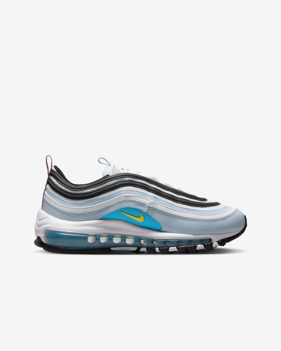 Nike Air Max 97 Blue Whisper/White/Blue Lightning/Opti Yellow | Kids Nike First Day Kicks