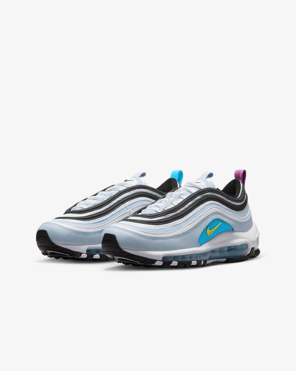 Nike Air Max 97 Blue Whisper/White/Blue Lightning/Opti Yellow | Kids Nike First Day Kicks