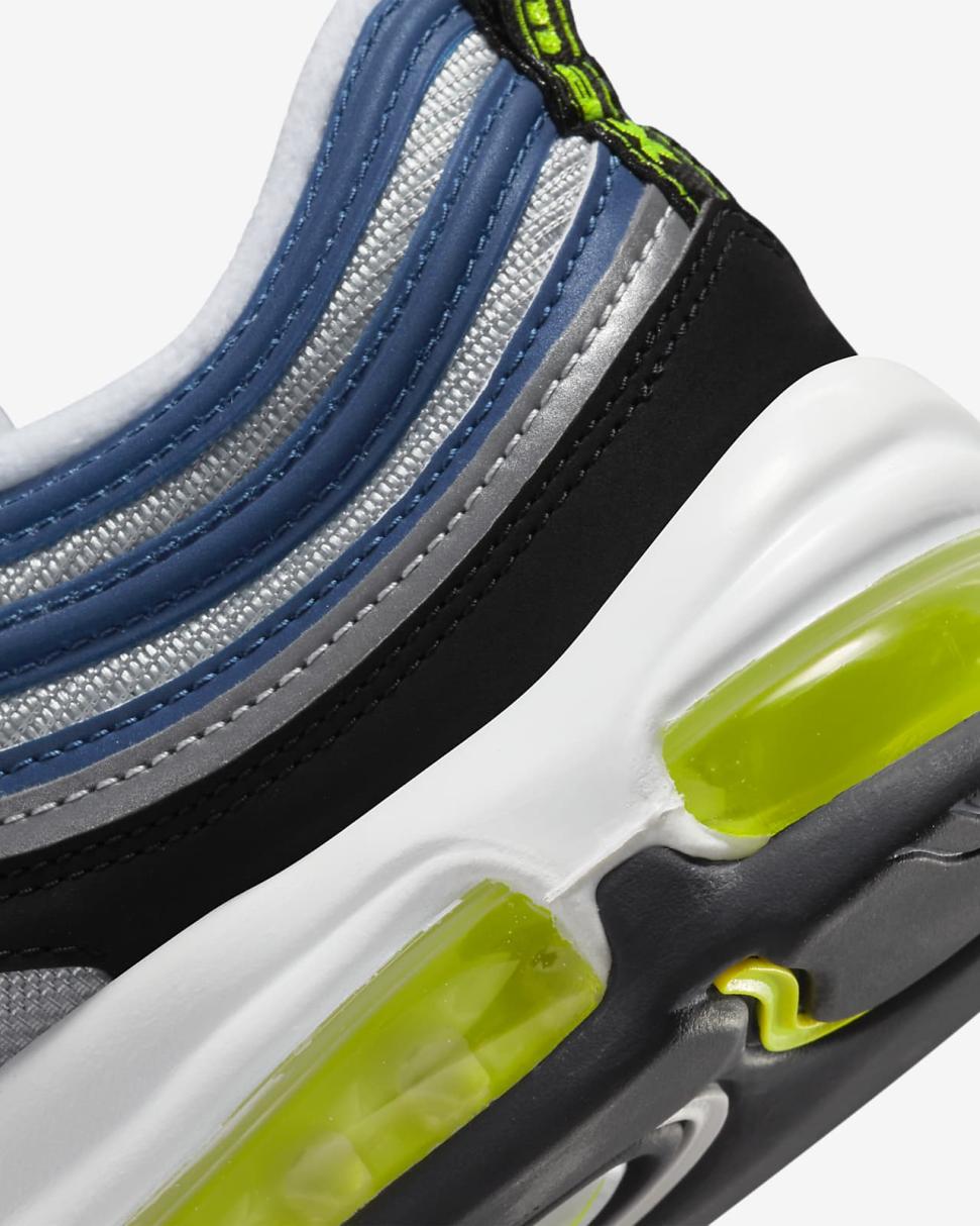 Nike Air Max 97 OG Atlantic Blue/Metallic Silver/Black/Voltage Yellow | Mens Nike First Day Kicks