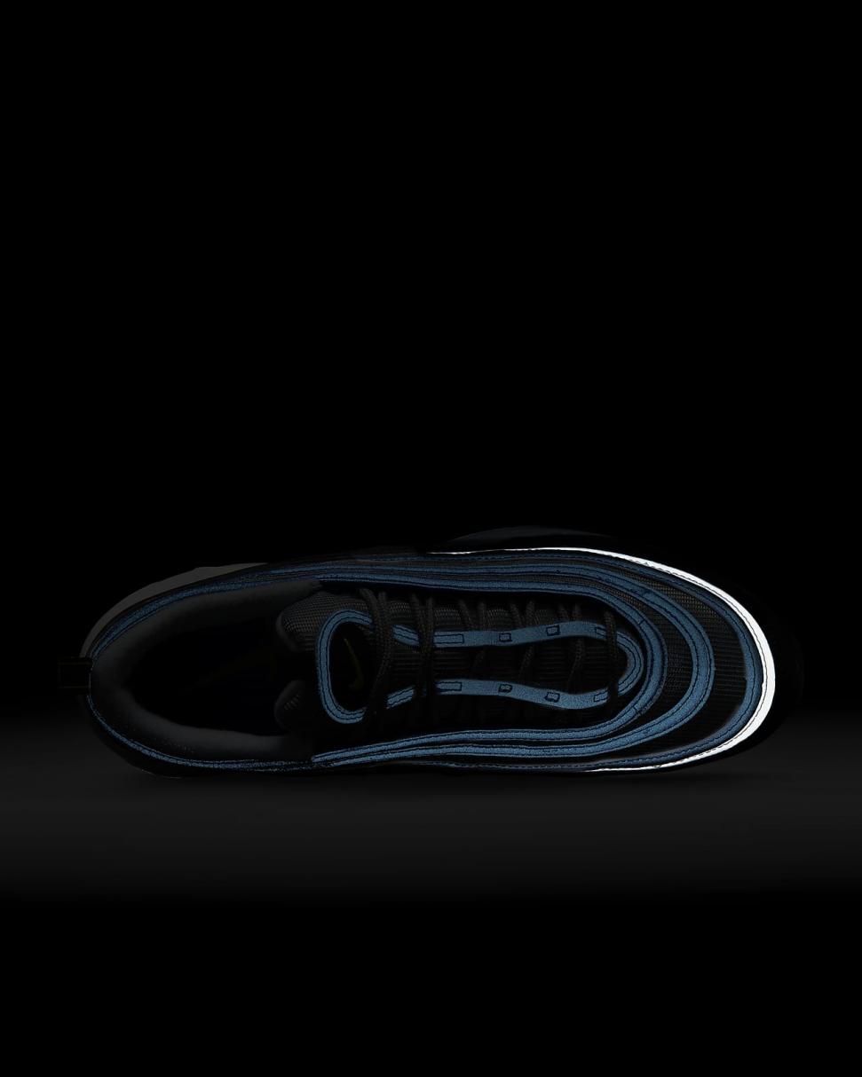 Nike Air Max 97 OG Atlantic Blue/Metallic Silver/Black/Voltage Yellow | Mens Nike First Day Kicks