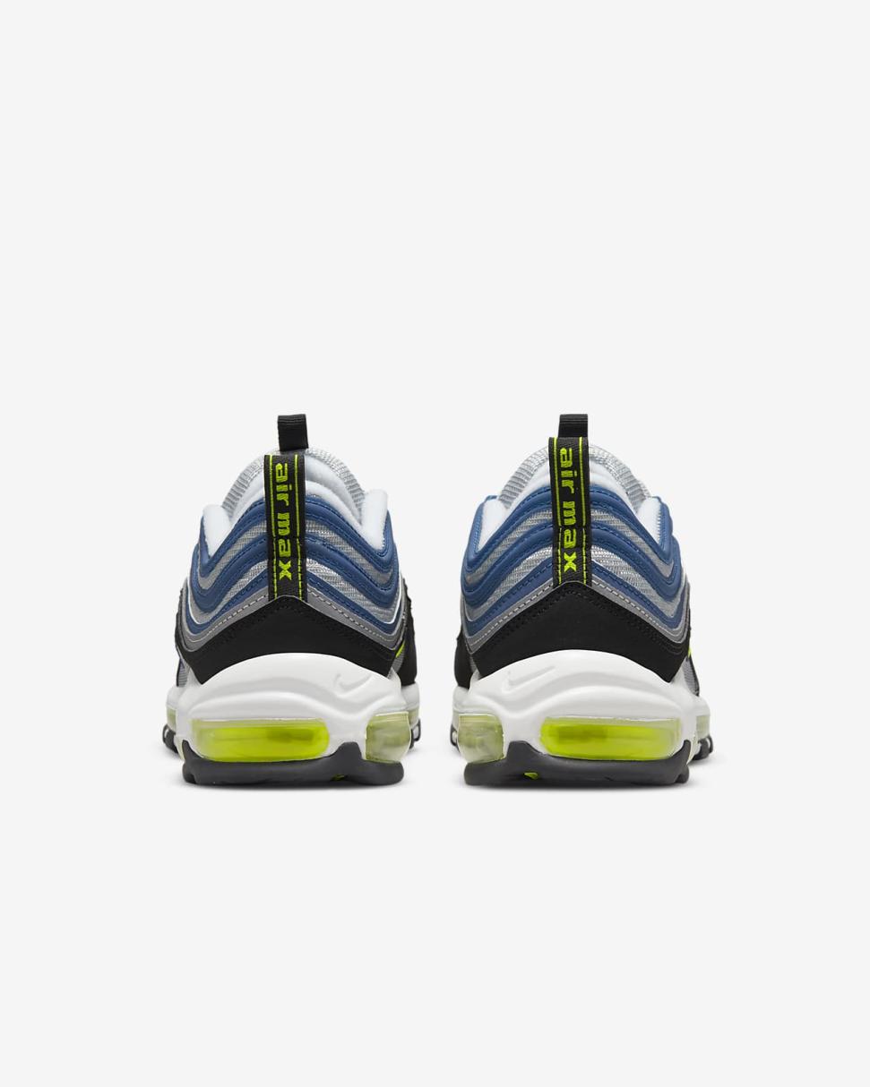 Nike Air Max 97 OG Atlantic Blue/Metallic Silver/Black/Voltage Yellow | Mens Nike First Day Kicks
