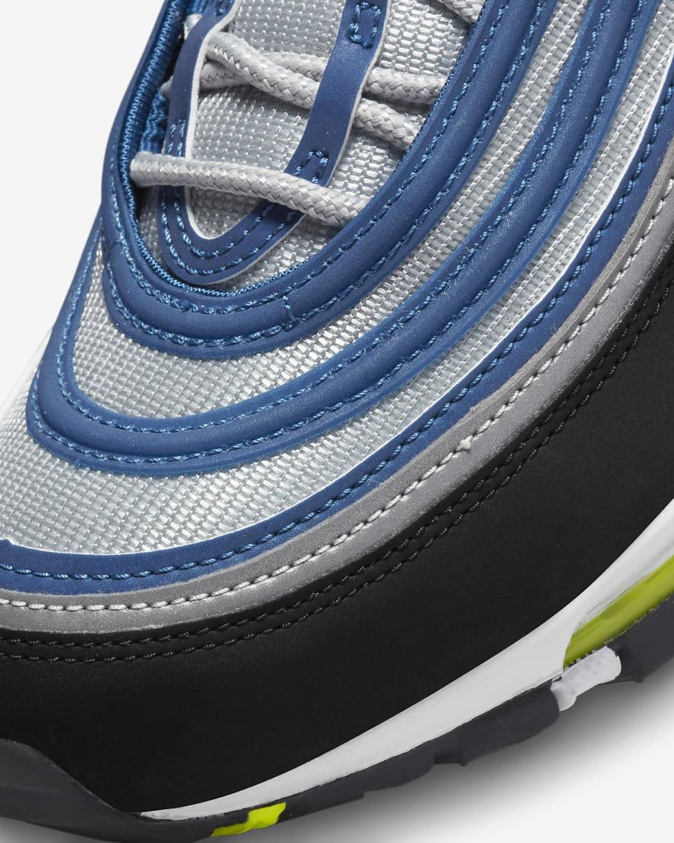 Nike Air Max 97 OG Atlantic Blue/Metallic Silver/Black/Voltage Yellow | Mens Nike First Day Kicks