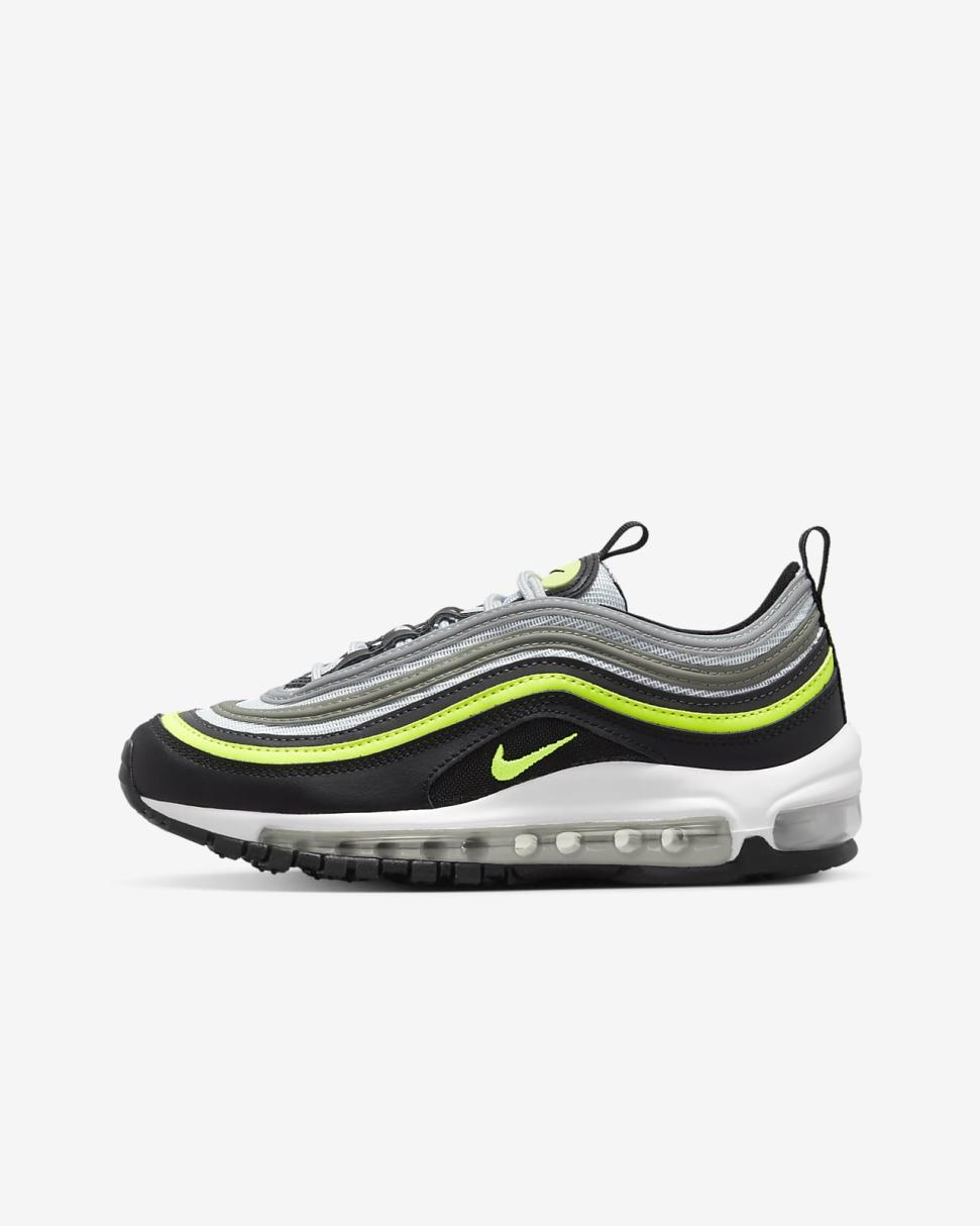 Nike Air Max 97 Pure Platinum/Black/White/Volt | Kids Nike First Day Kicks