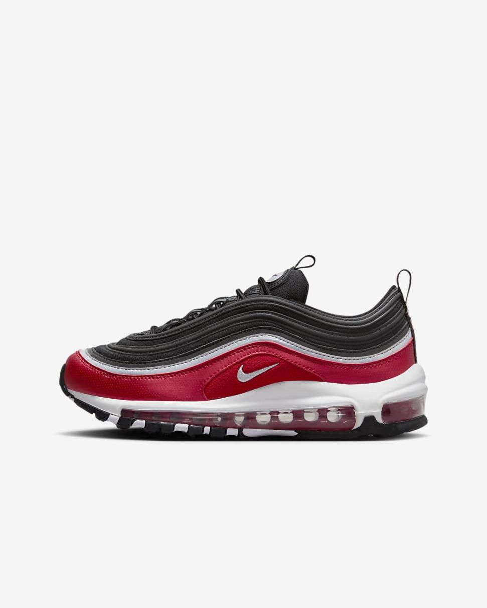 Nike Air Max 97 SE Black/Varsity Red/White/Metallic Silver | Kids Nike First Day Kicks