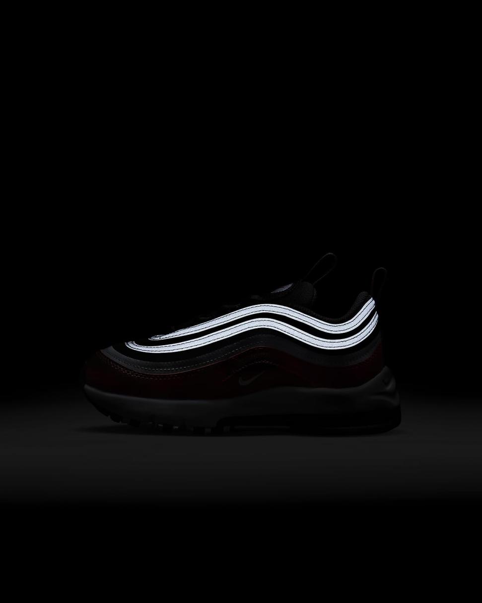 Nike Air Max 97 SE Black/Varsity Red/White/Metallic Silver | Kids Nike First Day Kicks