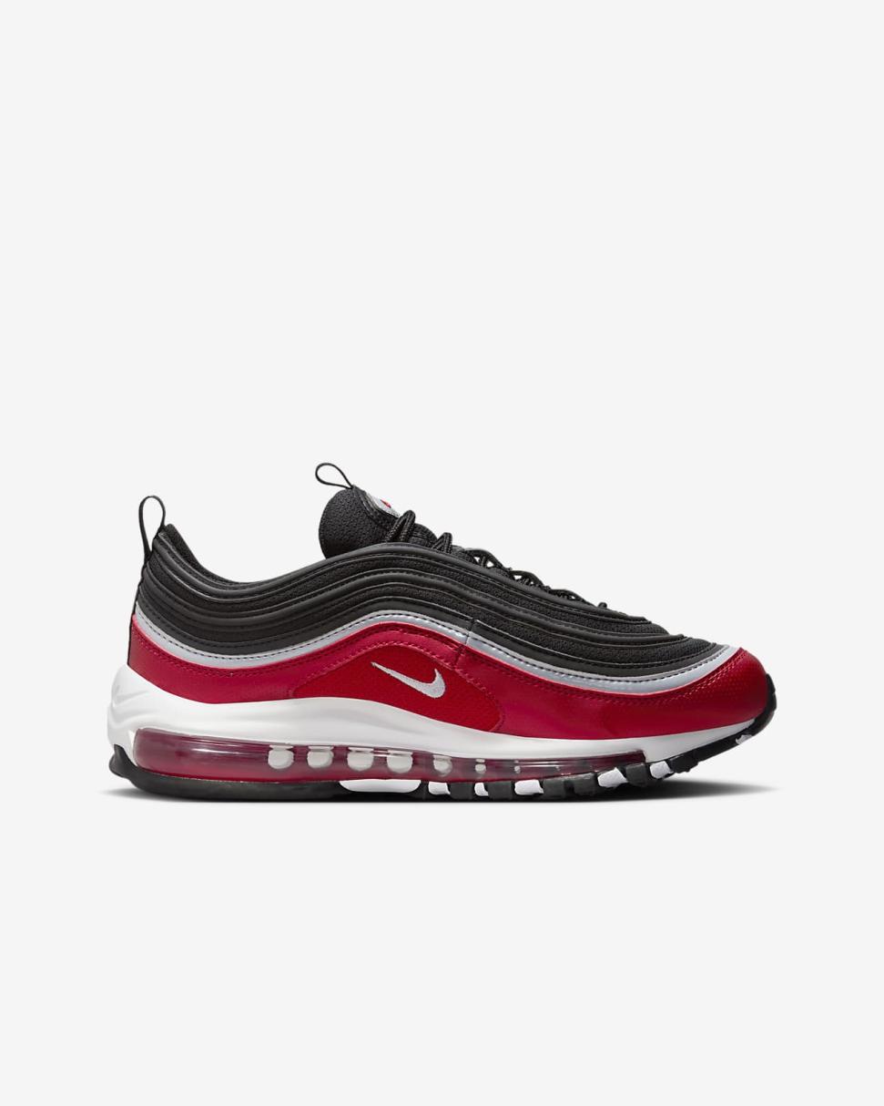 Nike Air Max 97 SE Black/Varsity Red/White/Metallic Silver | Kids Nike First Day Kicks