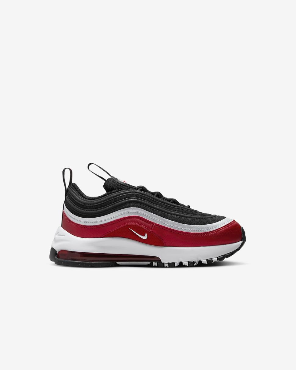 Nike Air Max 97 SE Black/Varsity Red/White/Metallic Silver | Kids Nike First Day Kicks