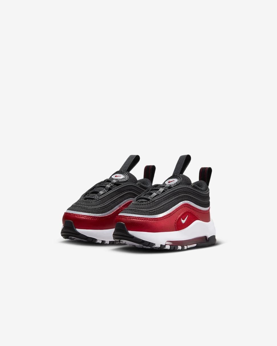 Nike Air Max 97 SE Black/Varsity Red/White/Metallic Silver | Kids Nike First Day Kicks