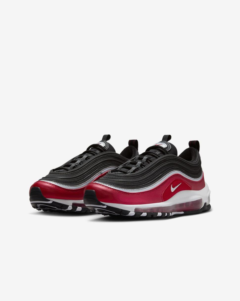 Nike Air Max 97 SE Black/Varsity Red/White/Metallic Silver | Kids Nike First Day Kicks