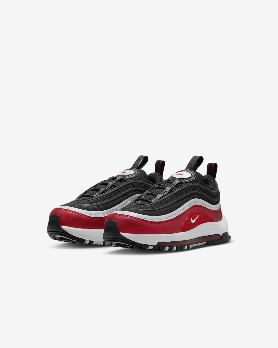 Nike Air Max 97 SE Black/Varsity Red/White/Metallic Silver | Kids Nike First Day Kicks