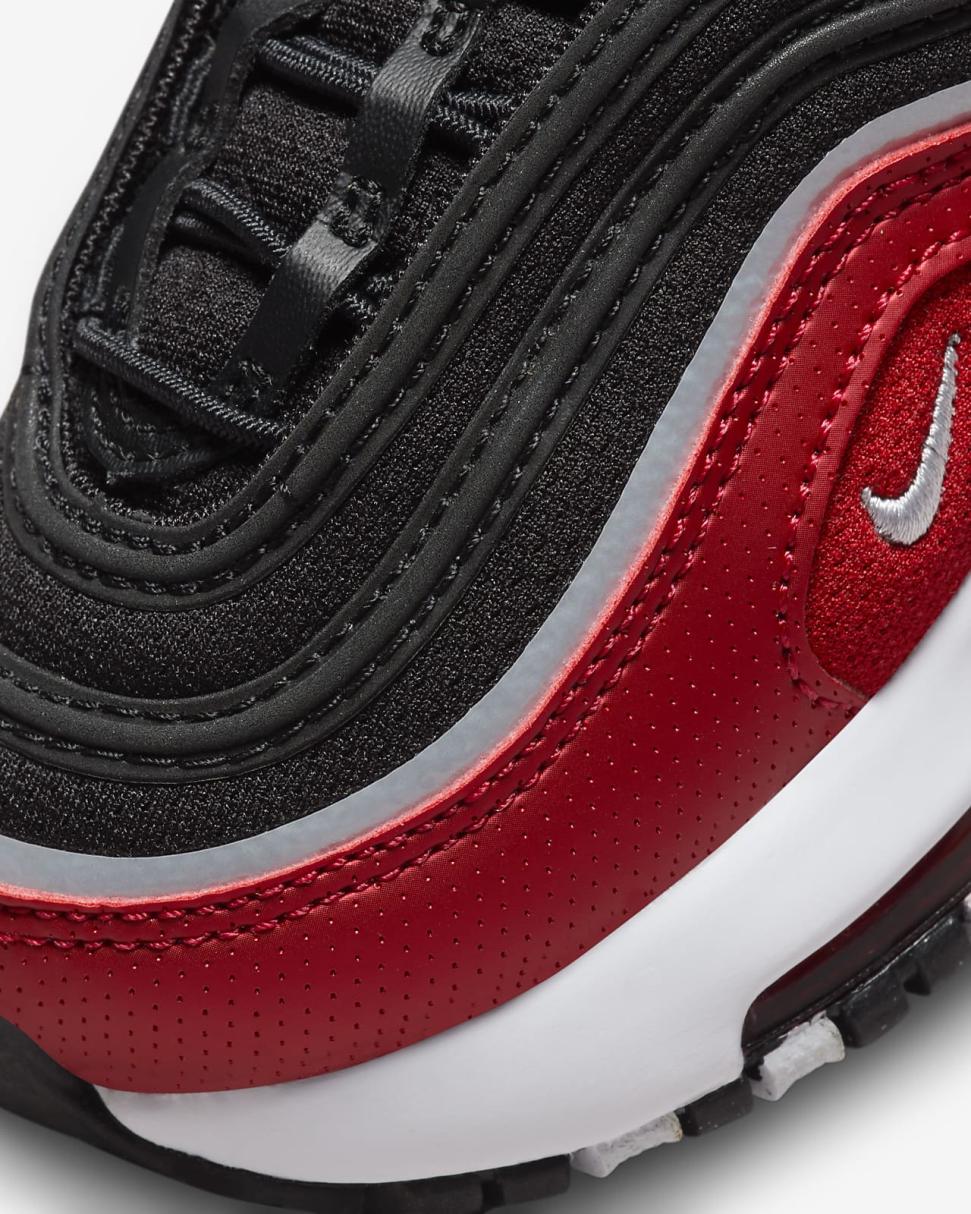 Nike Air Max 97 SE Black/Varsity Red/White/Metallic Silver | Kids Nike First Day Kicks