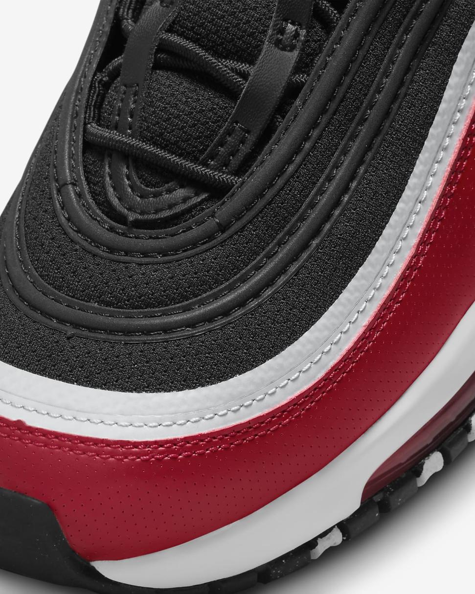 Nike Air Max 97 SE Black/Varsity Red/White/Metallic Silver | Kids Nike First Day Kicks