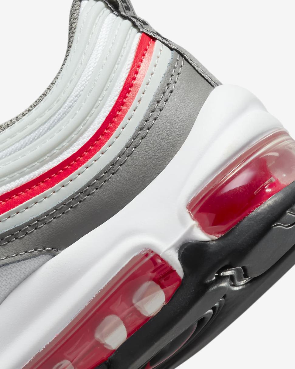 Nike Air Max 97 White/Flat Pewter/Light Silver/Black | Kids Nike First Day Kicks