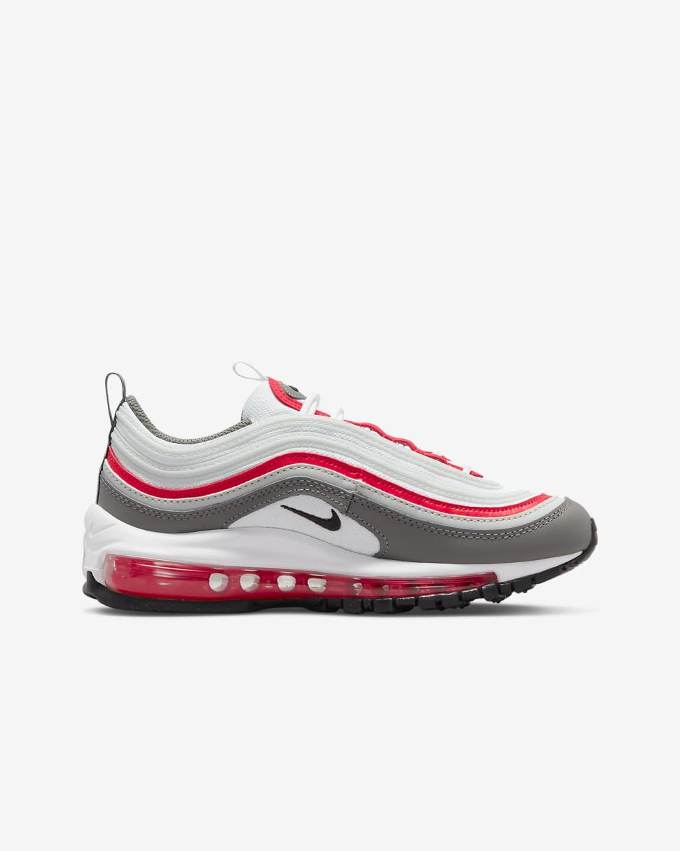 Nike Air Max 97 White/Flat Pewter/Light Silver/Black | Kids Nike First Day Kicks