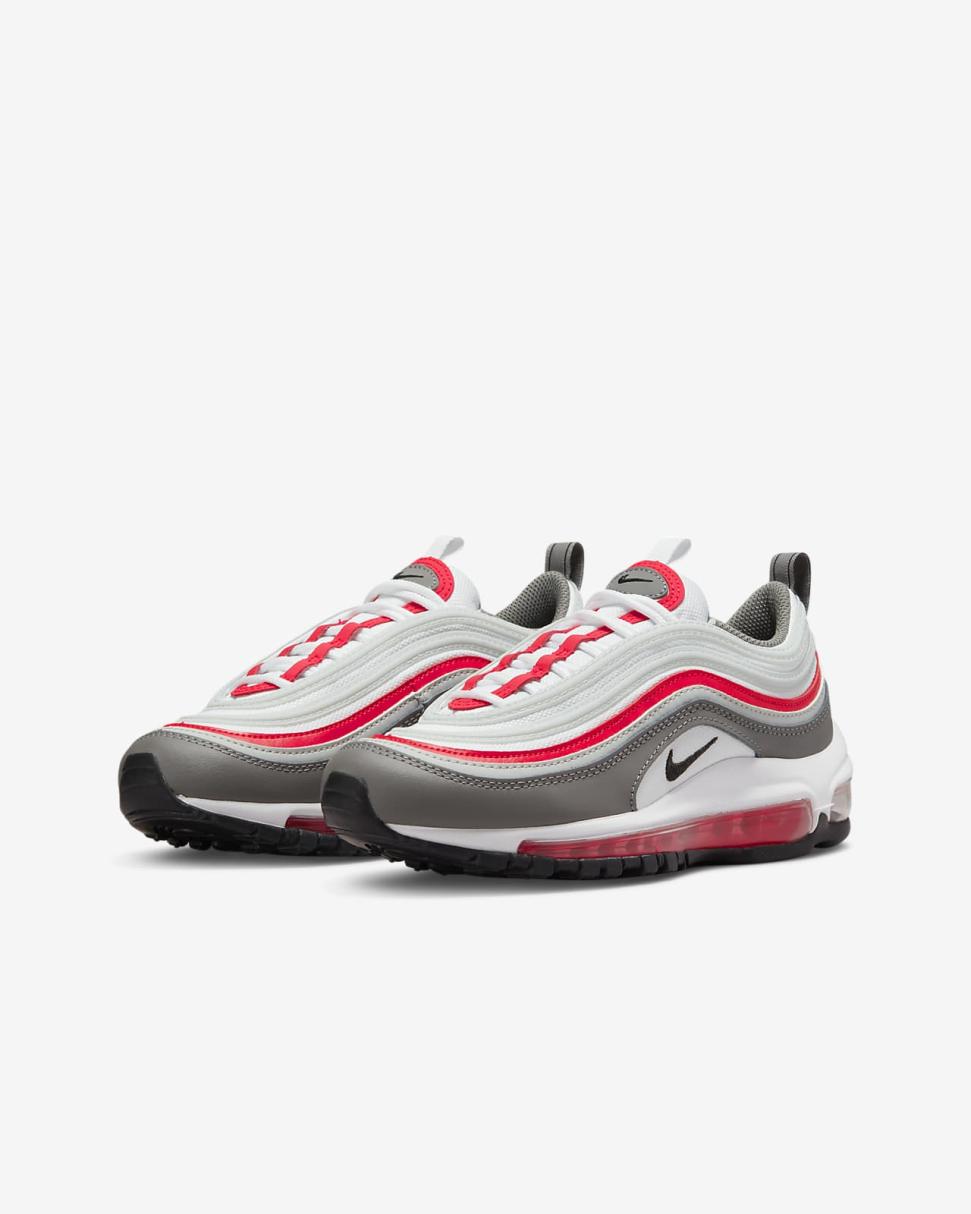 Nike Air Max 97 White/Flat Pewter/Light Silver/Black | Kids Nike First Day Kicks