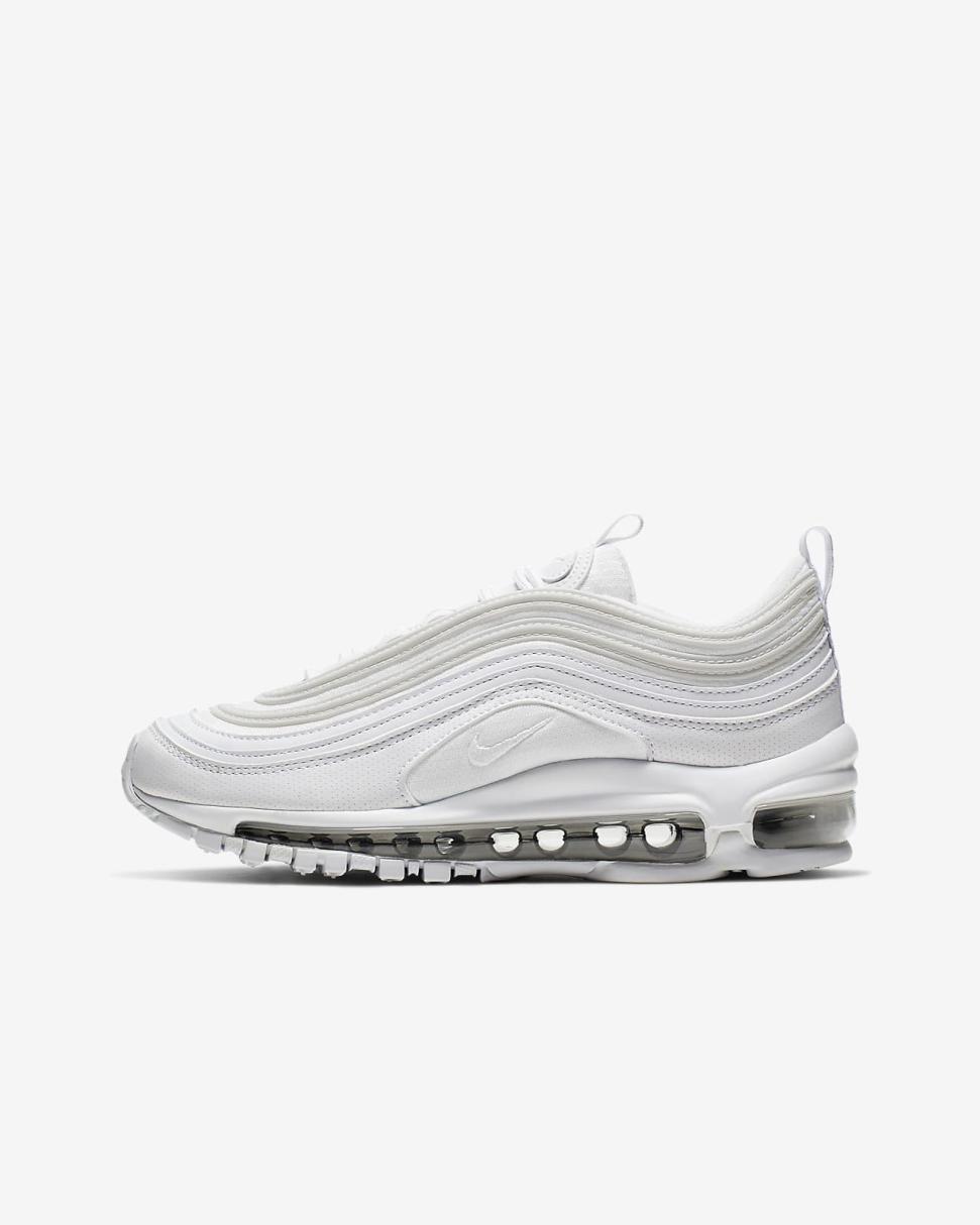 Nike Air Max 97 White/Metallic Silver/White | Kids Nike First Day Kicks