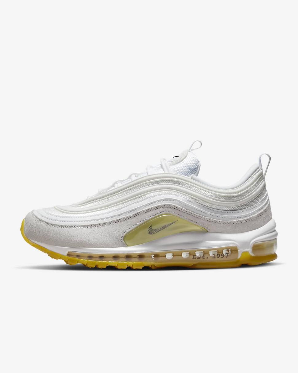 Nike Air Max 97 White/Summit White/Lemon Wash/Black | Mens Nike Lifestyle