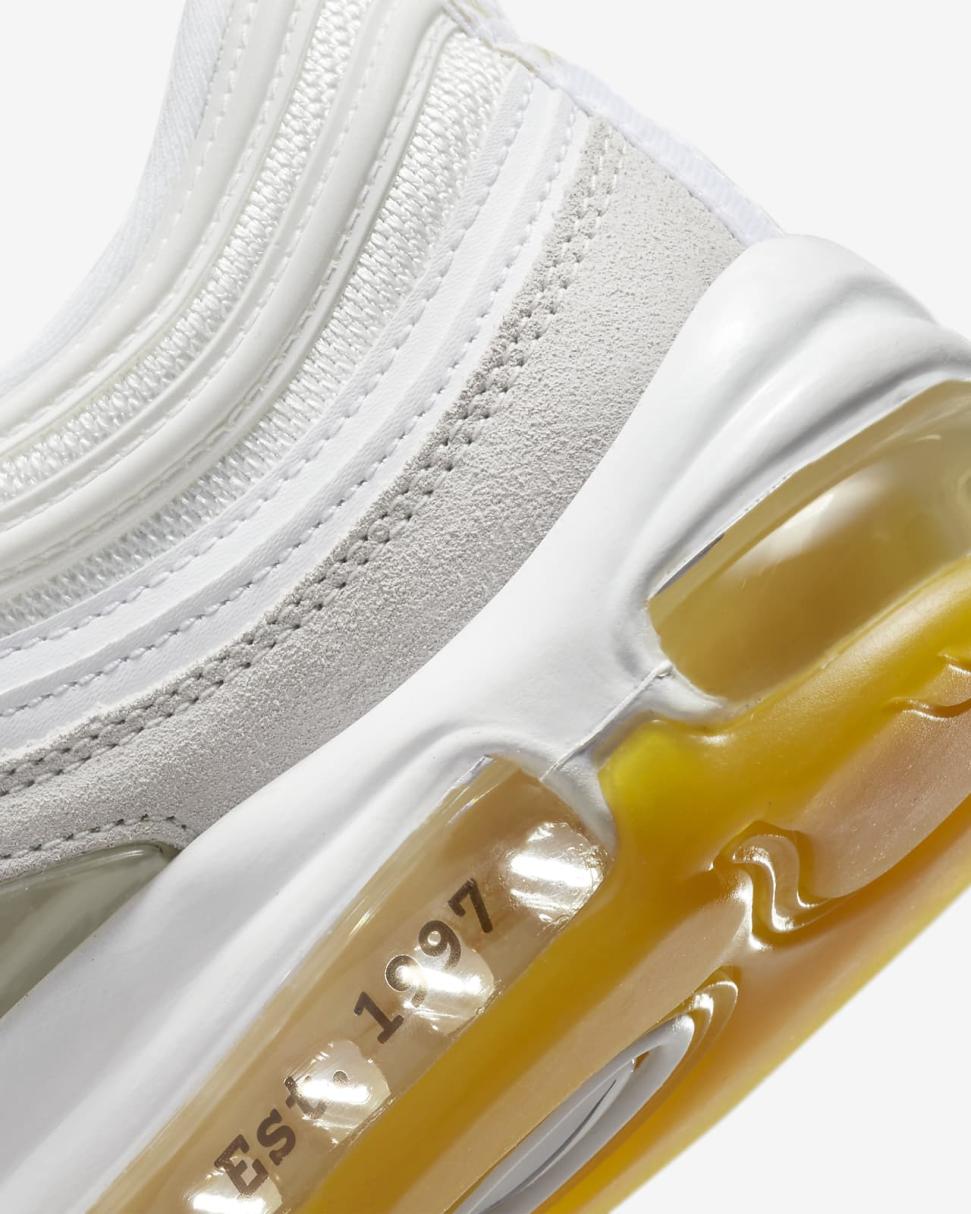 Nike Air Max 97 White/Summit White/Lemon Wash/Black | Mens Nike Lifestyle