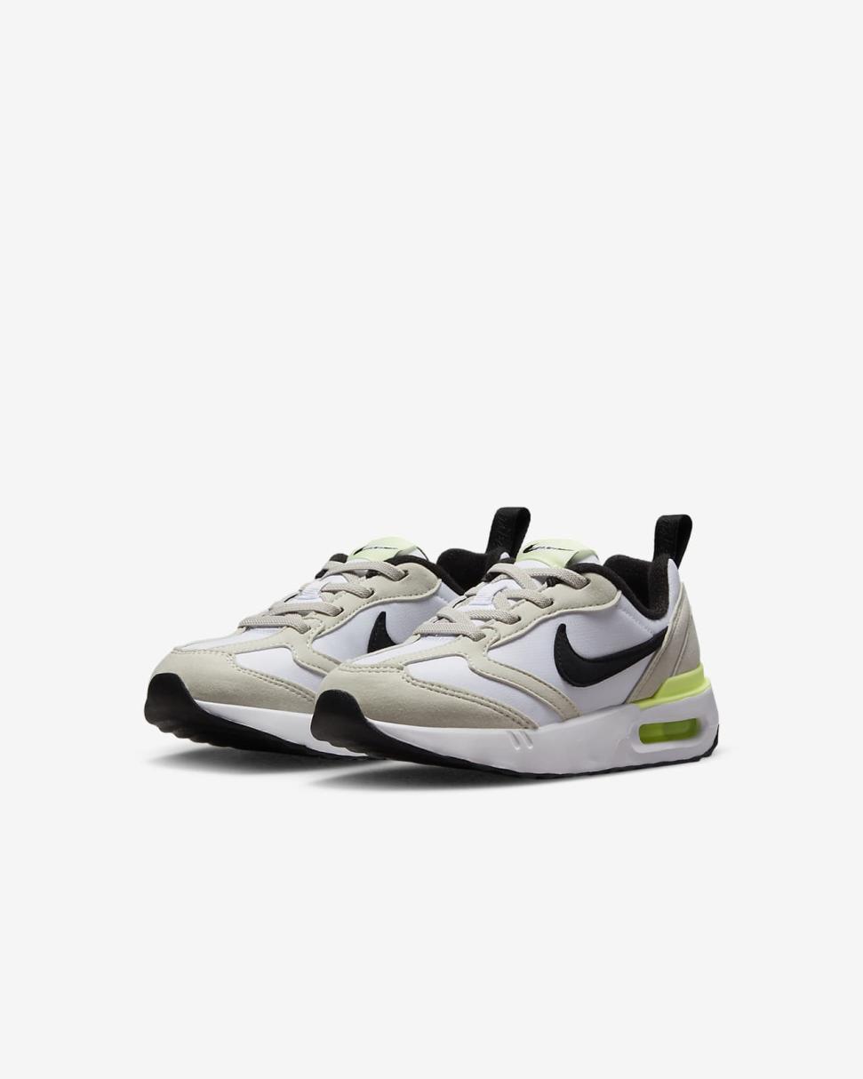 Nike Air Max Dawn White/Light Bone/Barely Volt/Black | Kids Nike Air Max
