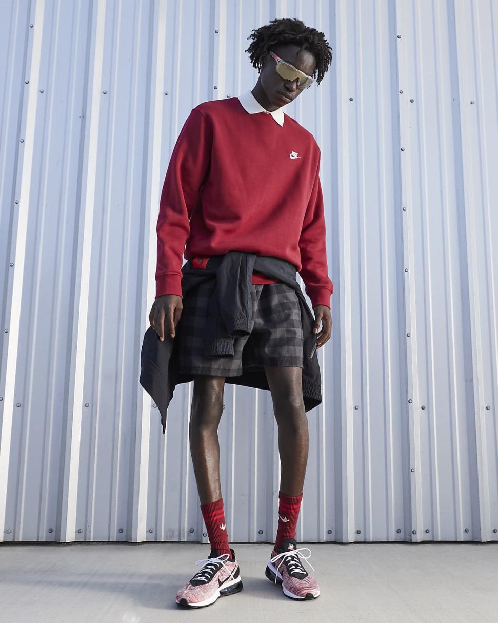 Nike Air Max Flyknit Racer Next Nature University Red/Wolf Grey/Black/Black | Mens Nike Lifestyle