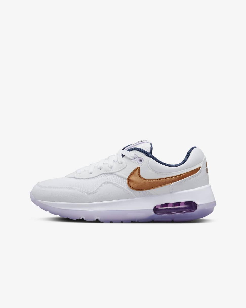 Nike Air Max Motif White/Midnight Navy/Violet Frost/Metallic Copper | Kids Nike First Day Kicks
