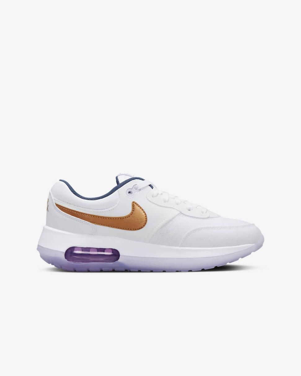 Nike Air Max Motif White/Midnight Navy/Violet Frost/Metallic Copper | Kids Nike First Day Kicks
