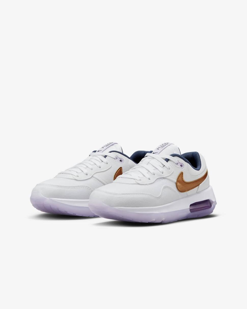 Nike Air Max Motif White/Midnight Navy/Violet Frost/Metallic Copper | Kids Nike First Day Kicks
