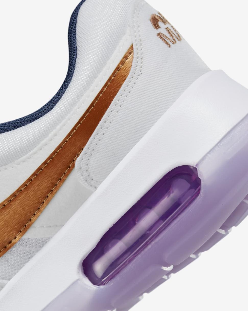 Nike Air Max Motif White/Midnight Navy/Violet Frost/Metallic Copper | Kids Nike First Day Kicks