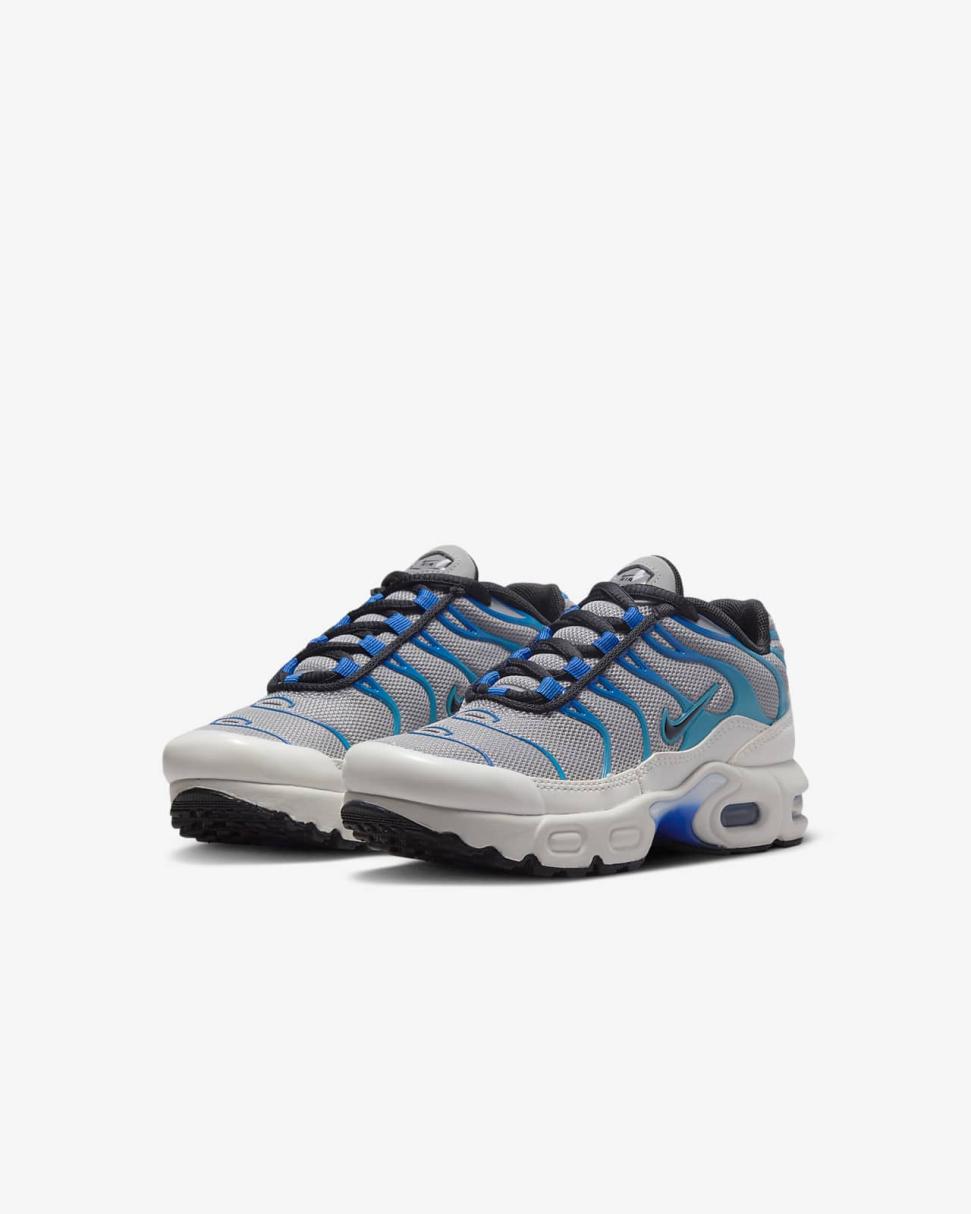 Nike Air Max Plus Light Smoke Grey/Blue Lightning/Racer Blue/Black | Kids Nike First Day Kicks