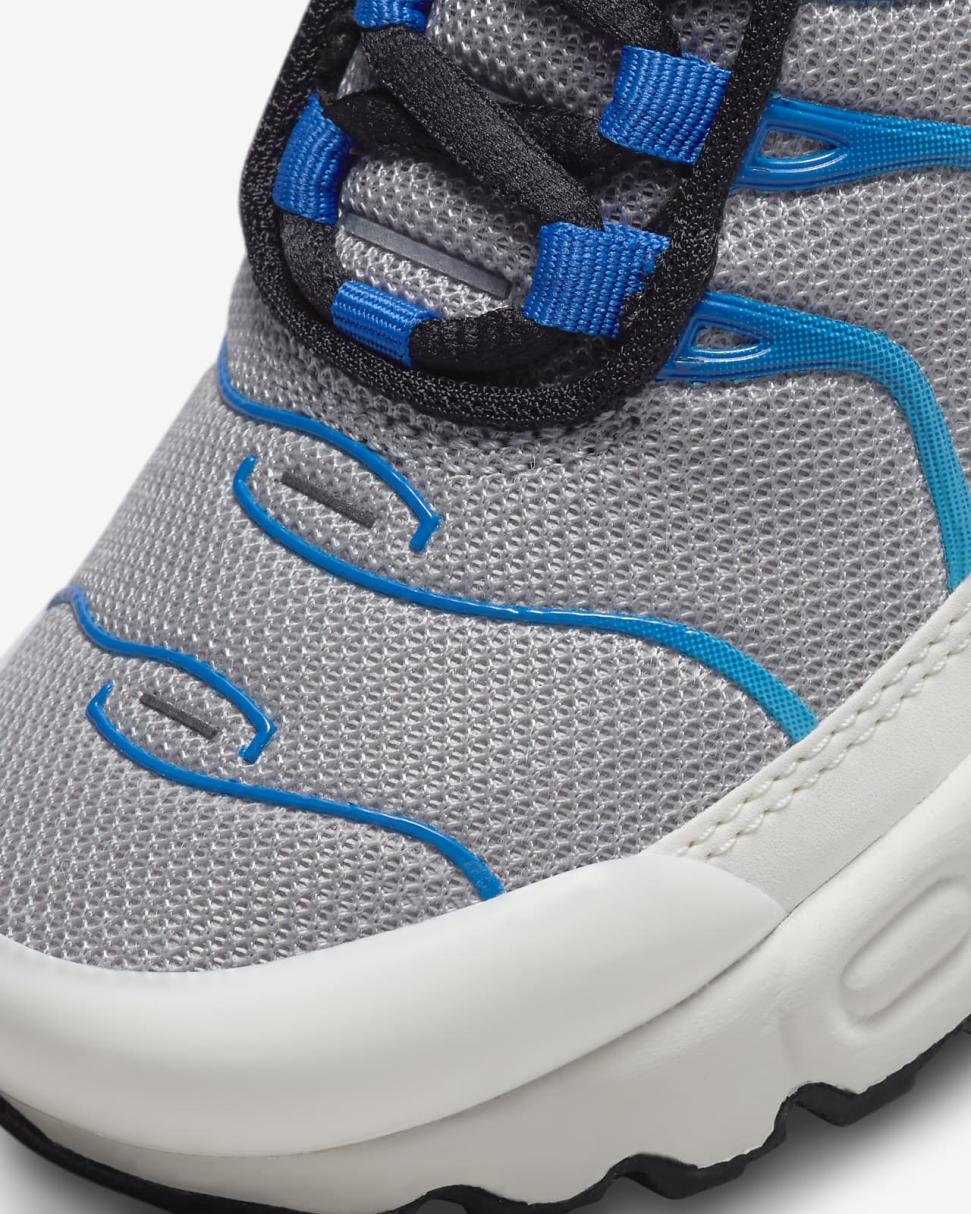 Nike Air Max Plus Light Smoke Grey/Blue Lightning/Racer Blue/Black | Kids Nike First Day Kicks