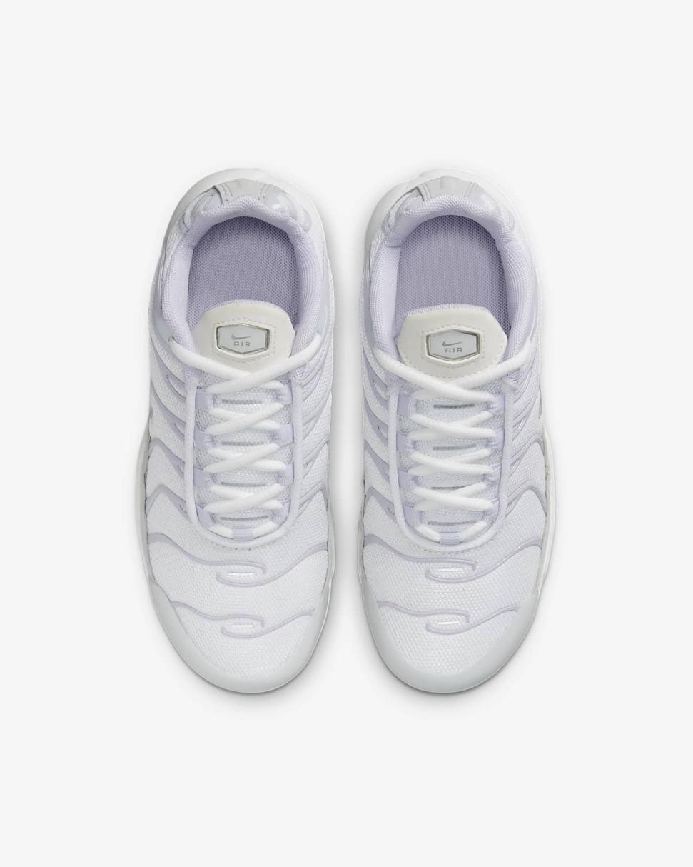 Nike Air Max Plus White/Pure Platinum/Violet Frost/Metallic Silver | Kids Nike First Day Kicks