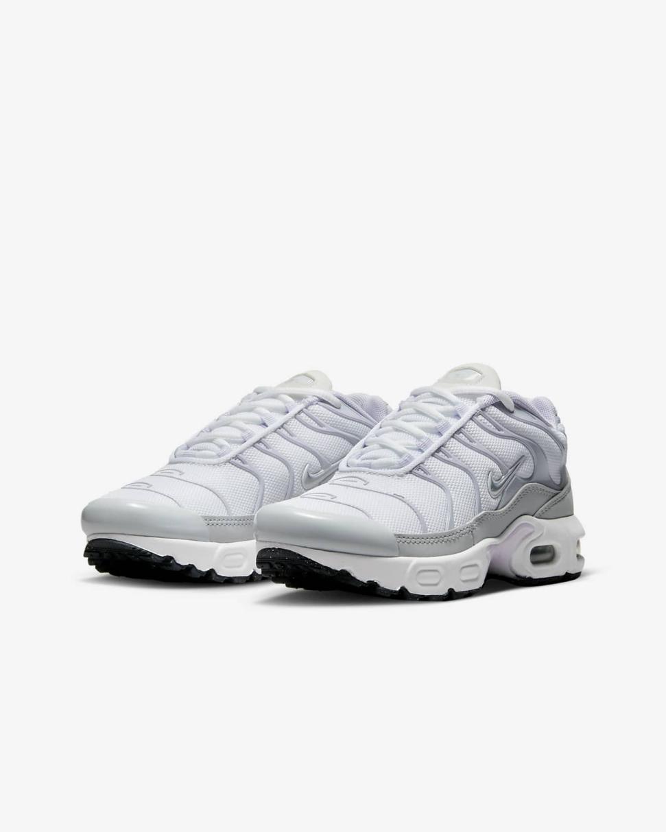 Nike Air Max Plus White/Pure Platinum/Violet Frost/Metallic Silver | Kids Nike First Day Kicks
