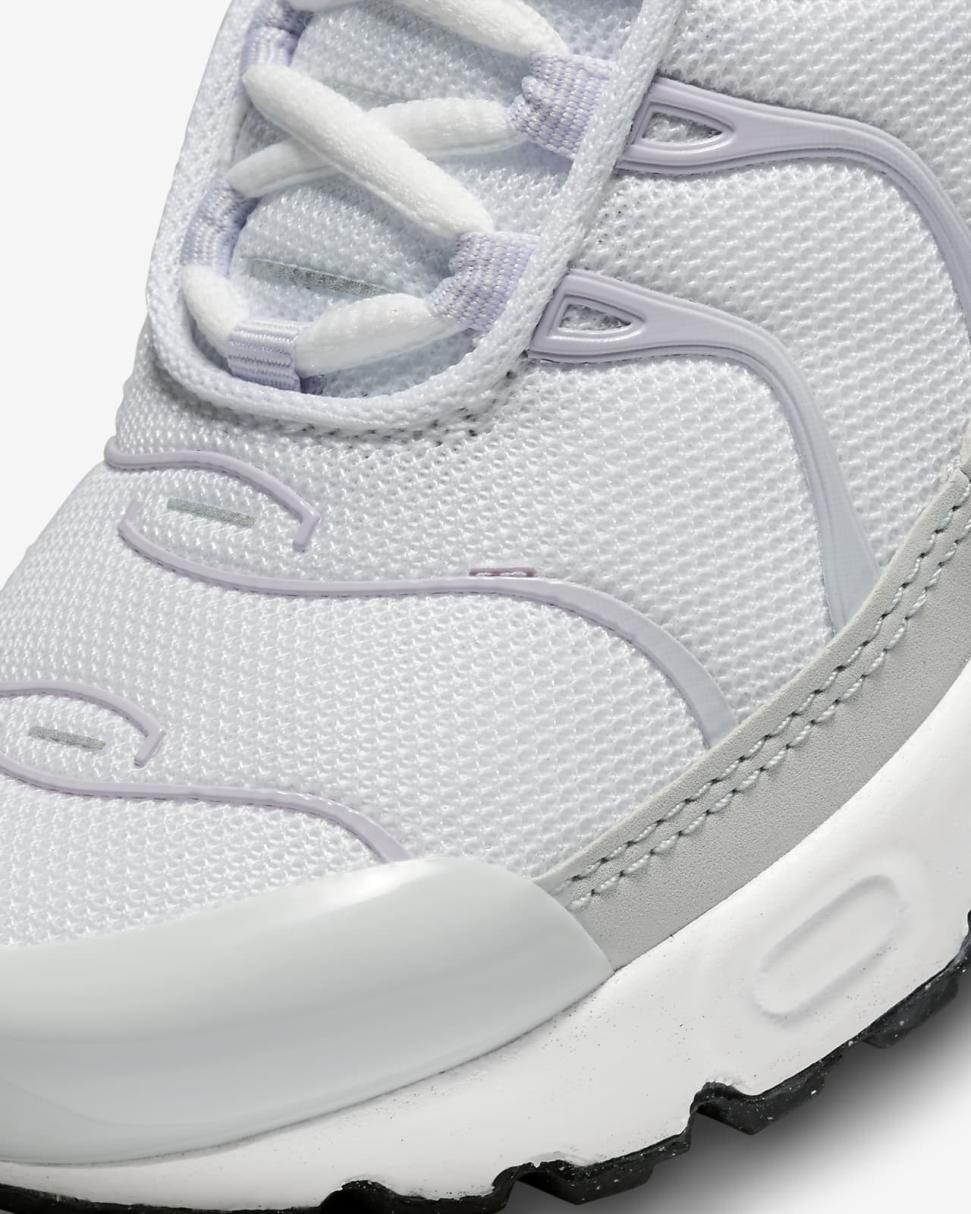 Nike Air Max Plus White/Pure Platinum/Violet Frost/Metallic Silver | Kids Nike First Day Kicks