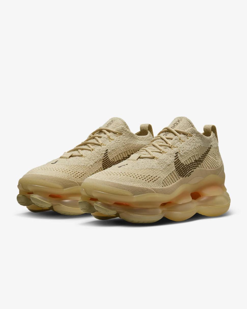 Nike Air Max Scorpion Flyknit Sesame/Wheat Gold/Lemon Wash/Coconut Milk | Womens Nike Lifestyle