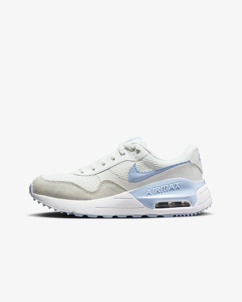 Nike Air Max SYSTM Summit White/White/Pure Platinum/Cobalt Bliss | Kids Nike First Day Kicks