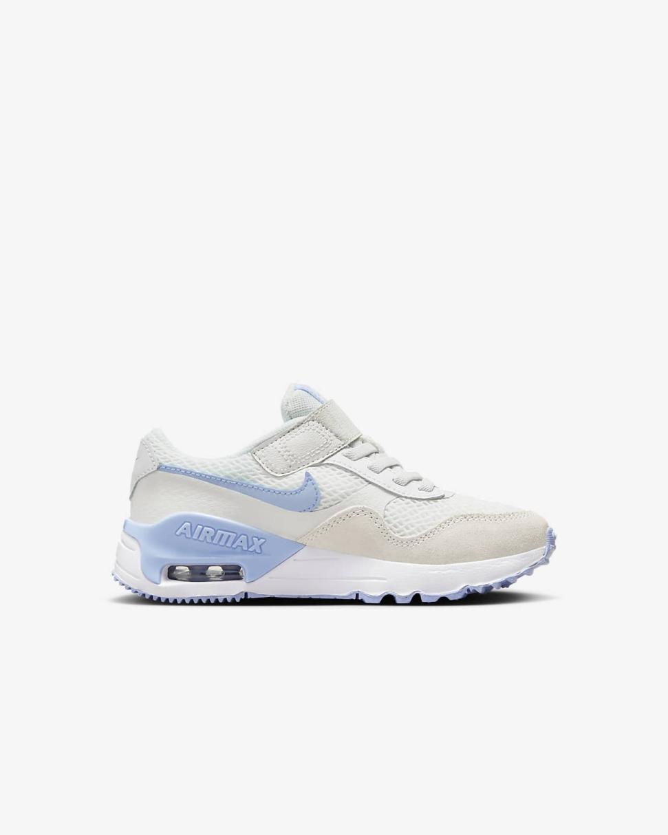 Nike Air Max SYSTM Summit White/White/Pure Platinum/Cobalt Bliss | Kids Nike First Day Kicks