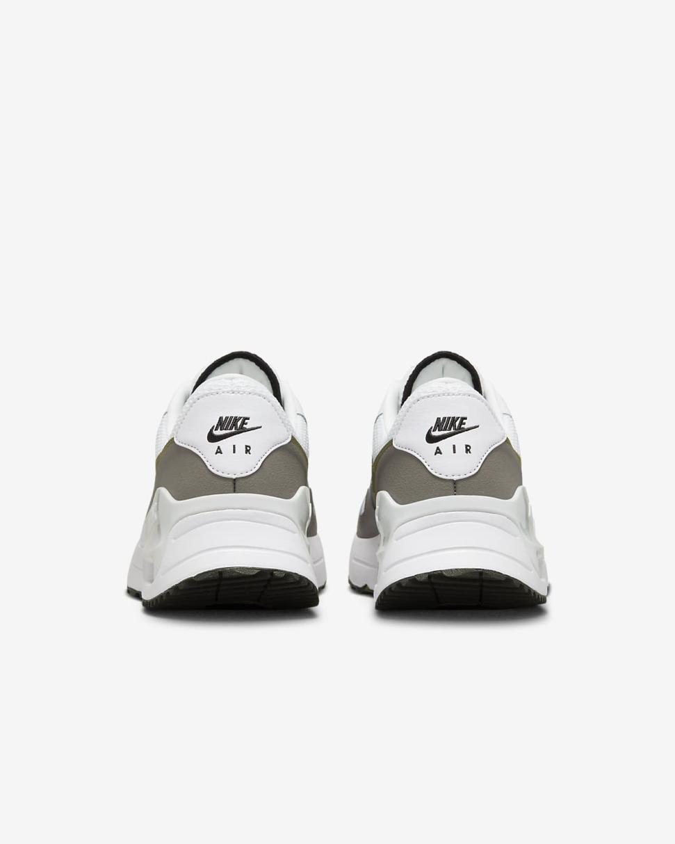 Nike Air Max SYSTM White/Black/Flat Pewter/Medium Olive | Mens Nike First Day Kicks
