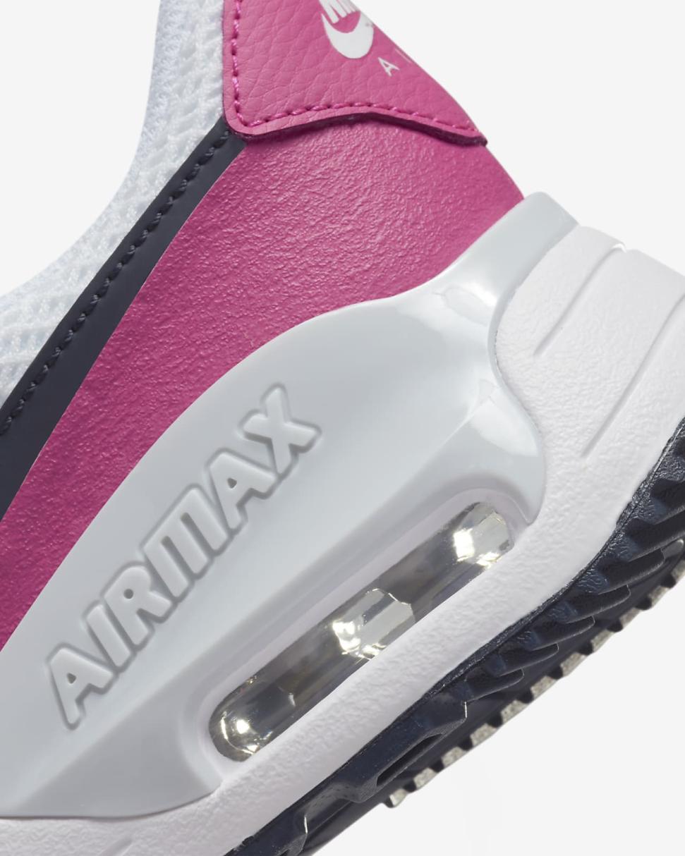 Nike Air Max SYSTM White/Fierce Pink/Pure Platinum/Obsidian | Kids Nike First Day Kicks