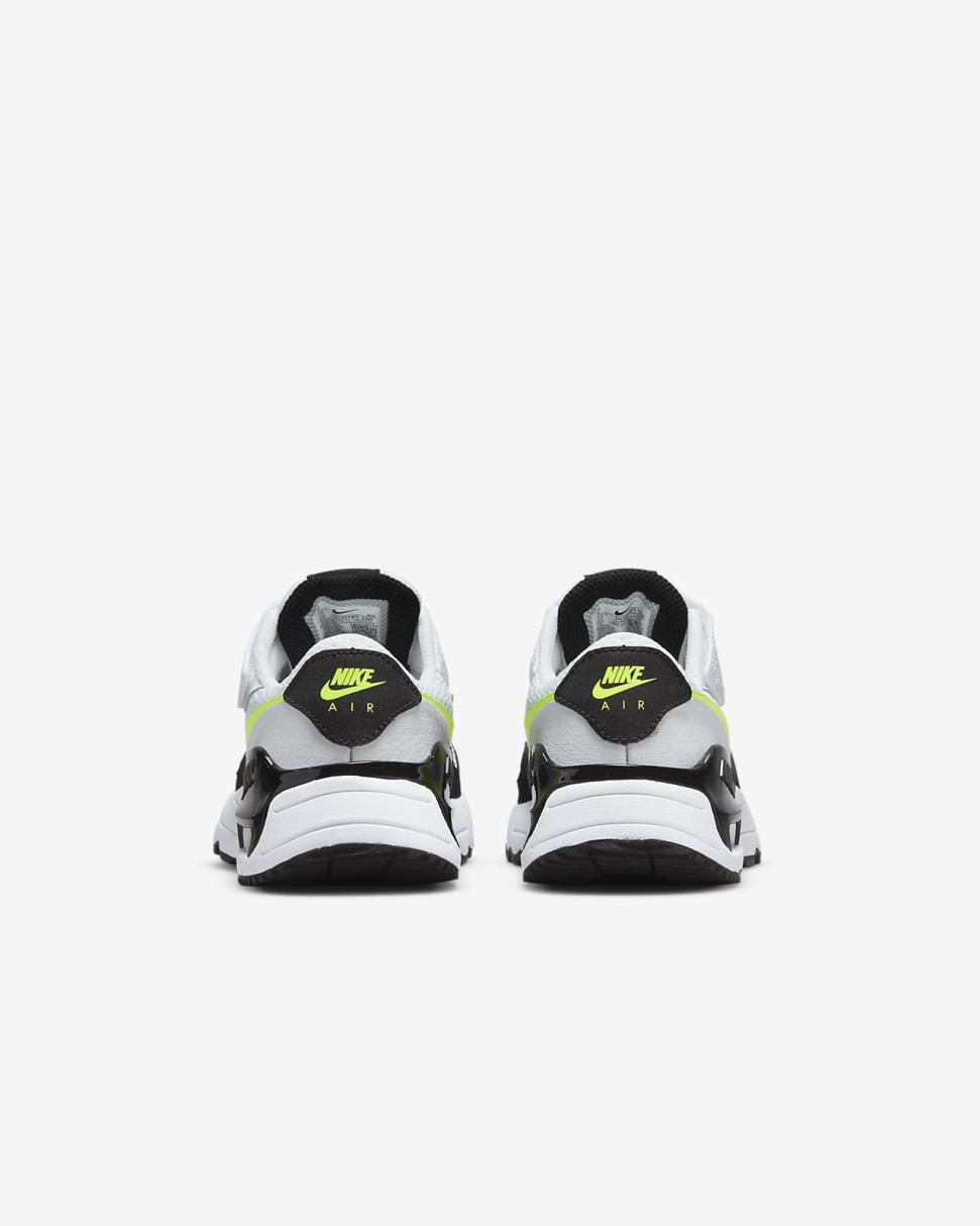 Nike Air Max SYSTM White/Volt/Pure Platinum/Black | Kids Nike First Day Kicks