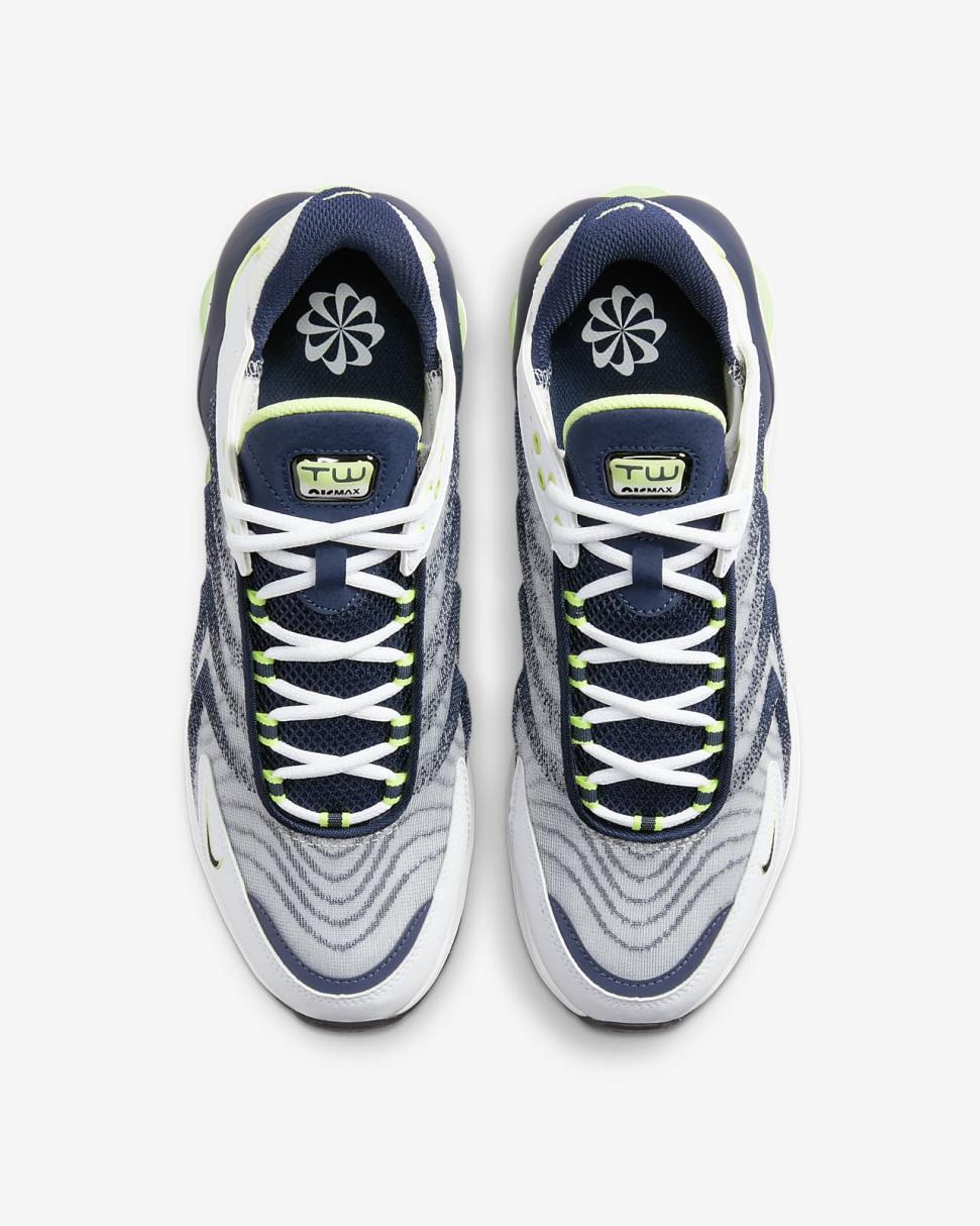 Nike Air Max TW White/Light Lemon Twist/Pure Platinum/Midnight Navy | Mens Nike First Day Kicks