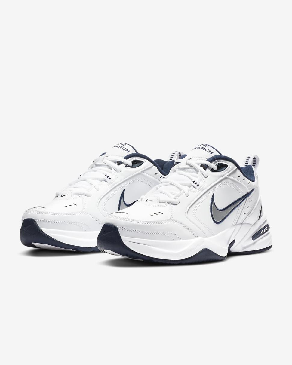 Nike Air Monarch IV White/Metallic Silver | Mens Nike Lifestyle