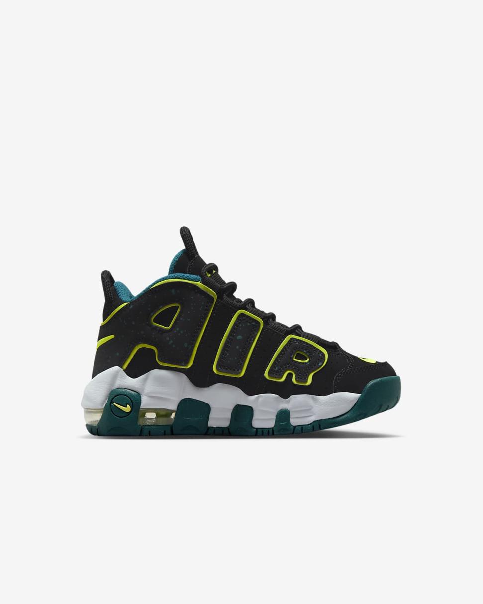 Nike Air More Uptempo Black/Geode Teal/Clear Jade/Volt | Kids Nike Lifestyle