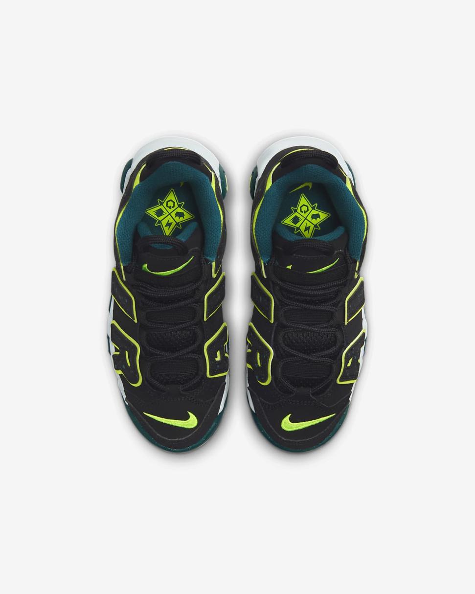 Nike Air More Uptempo Black/Geode Teal/Clear Jade/Volt | Kids Nike Lifestyle