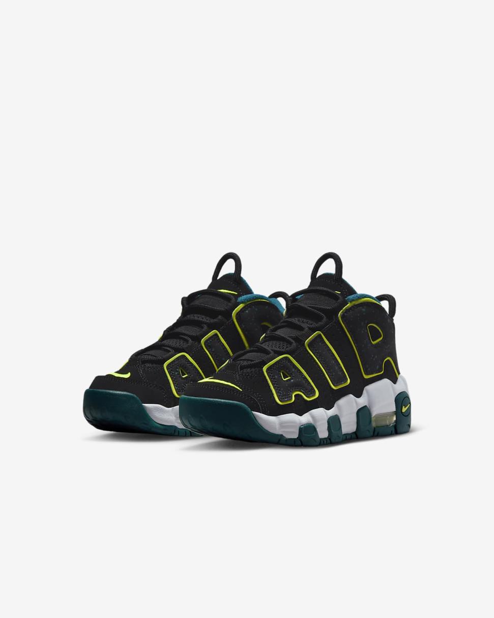 Nike Air More Uptempo Black/Geode Teal/Clear Jade/Volt | Kids Nike Lifestyle