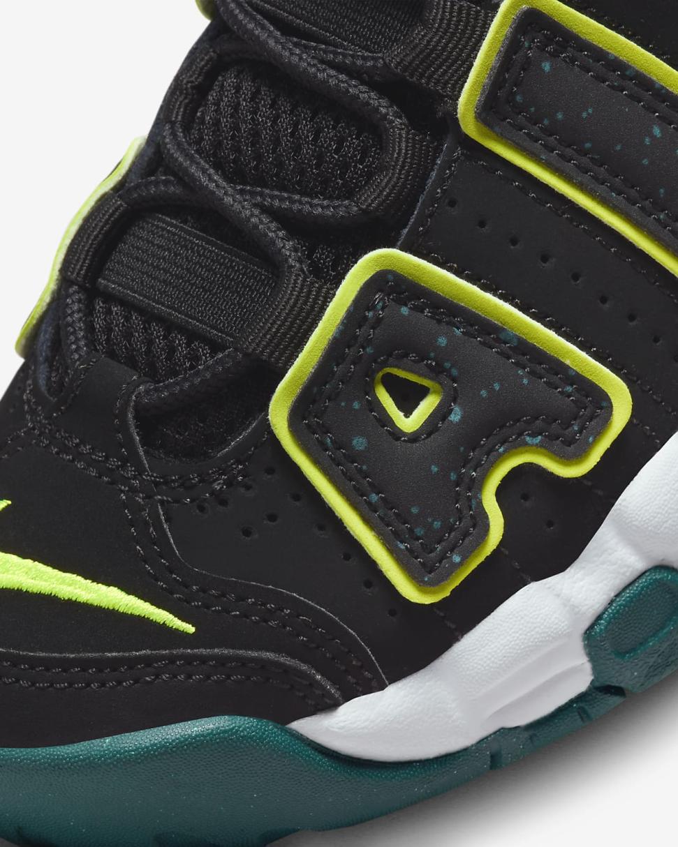Nike Air More Uptempo Black/Geode Teal/Clear Jade/Volt | Kids Nike Lifestyle