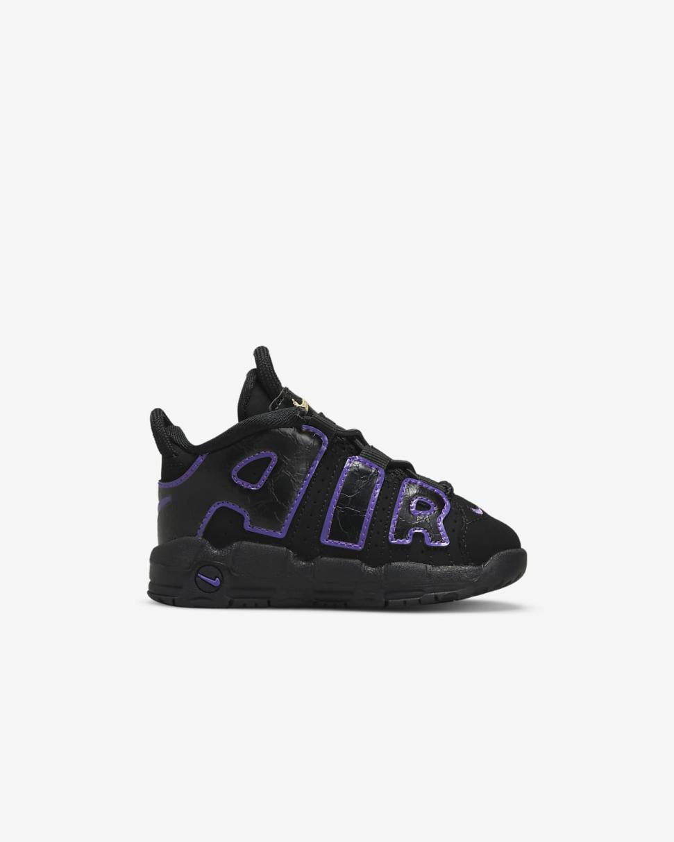 Nike Air More Uptempo Black/White/Metallic Gold/Action Grape | Kids Nike Lifestyle