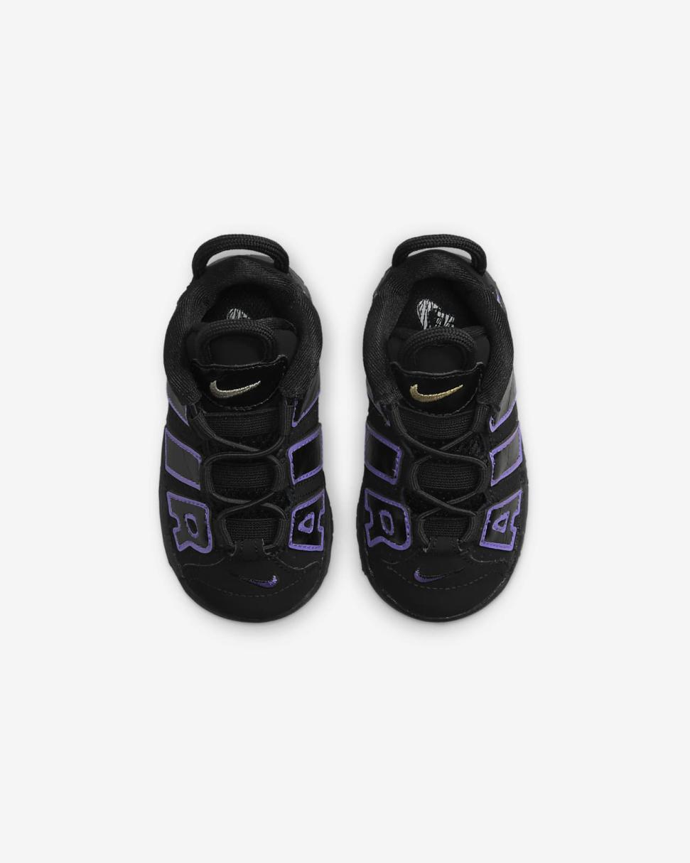 Nike Air More Uptempo Black/White/Metallic Gold/Action Grape | Kids Nike Lifestyle